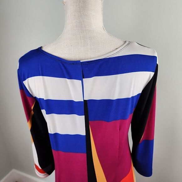 Robbie Bee Women's Colorful Color Block Shift Dress Size 8 - Picture 5 of 7